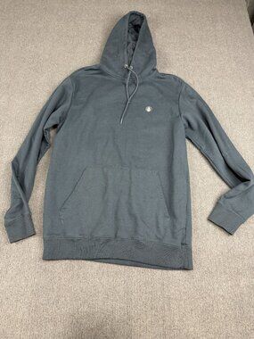 Volcom Mens Blue Pullover Hoodie Kangaroo Pocket M